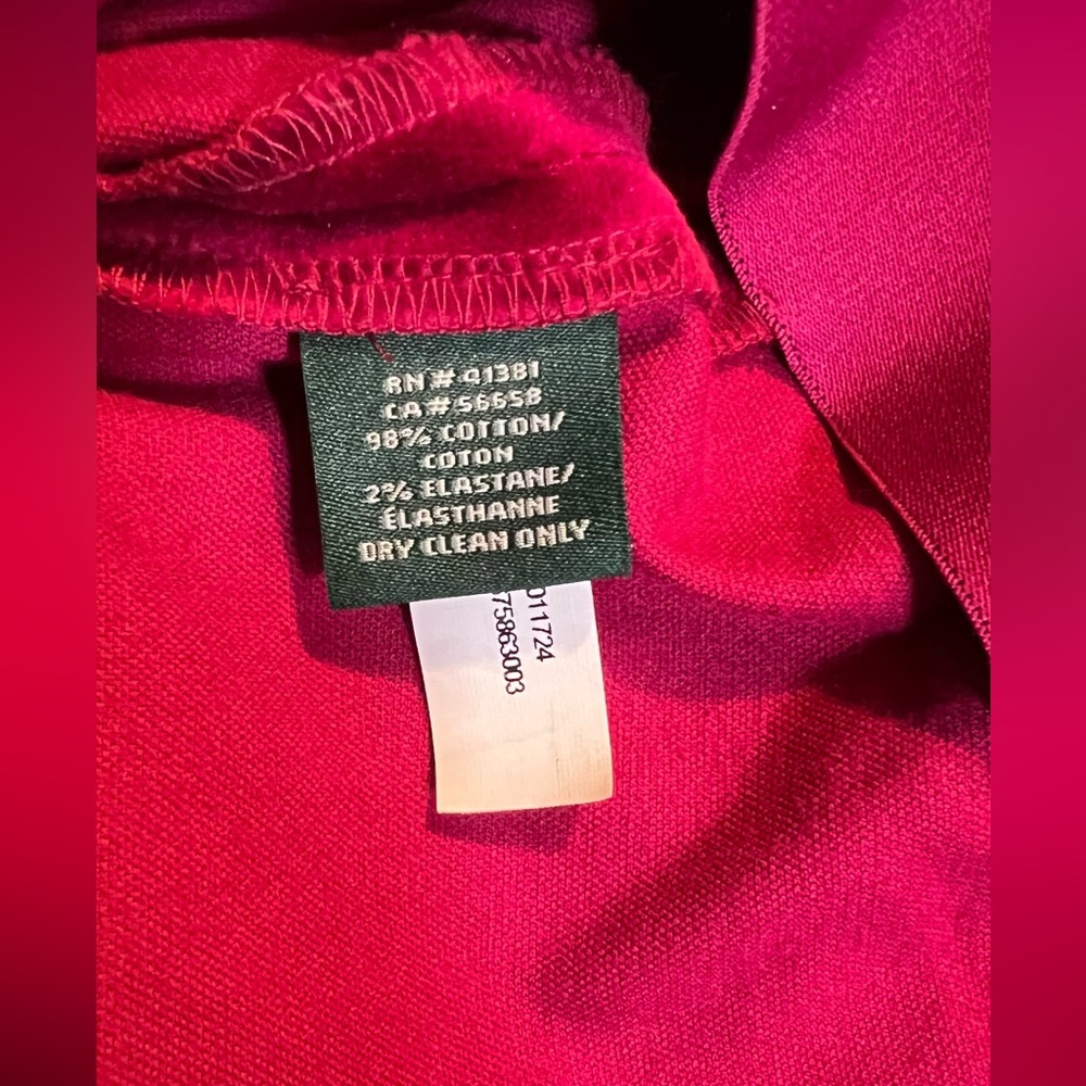 Ralph Lauren Velvet/Velour Red Crop Pants size 10 - Picture 8 of 8